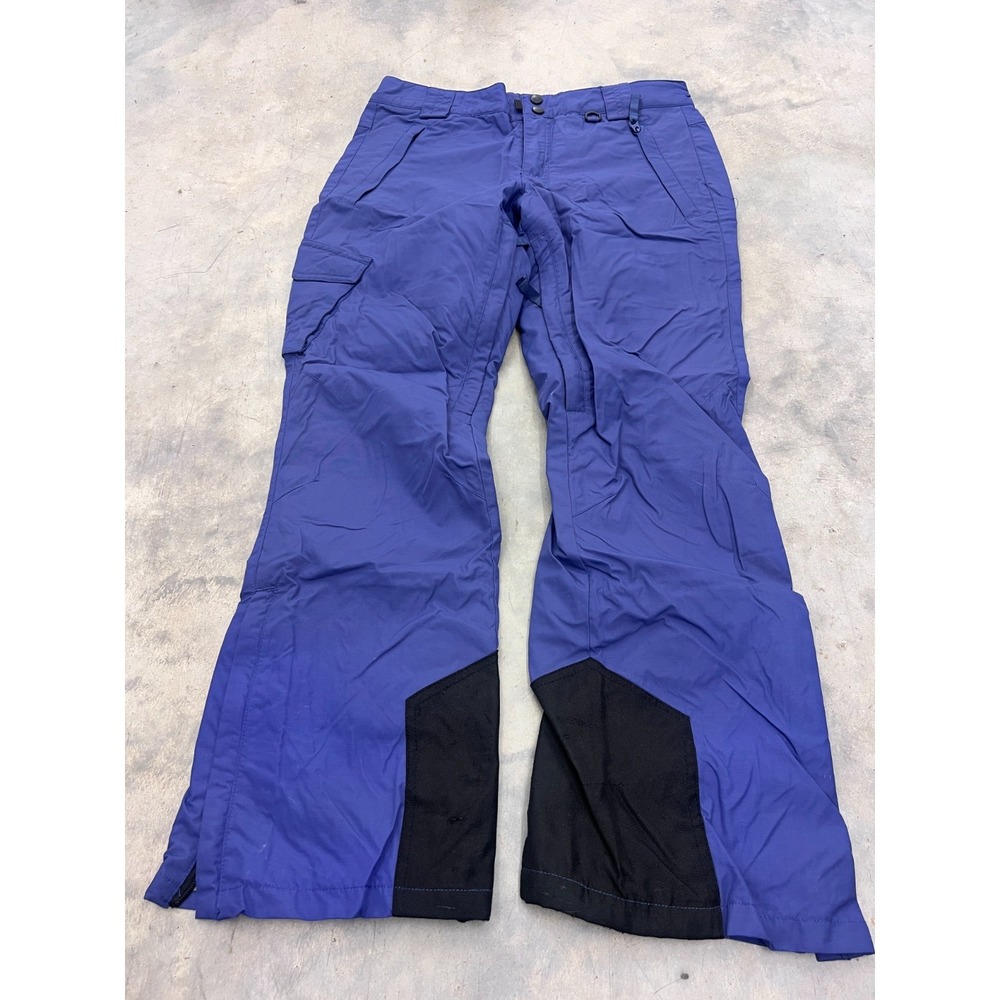 Slalom Cargo Snow Pants Womens Small Blue Insulated Water-Resistant Wide Leg Ski